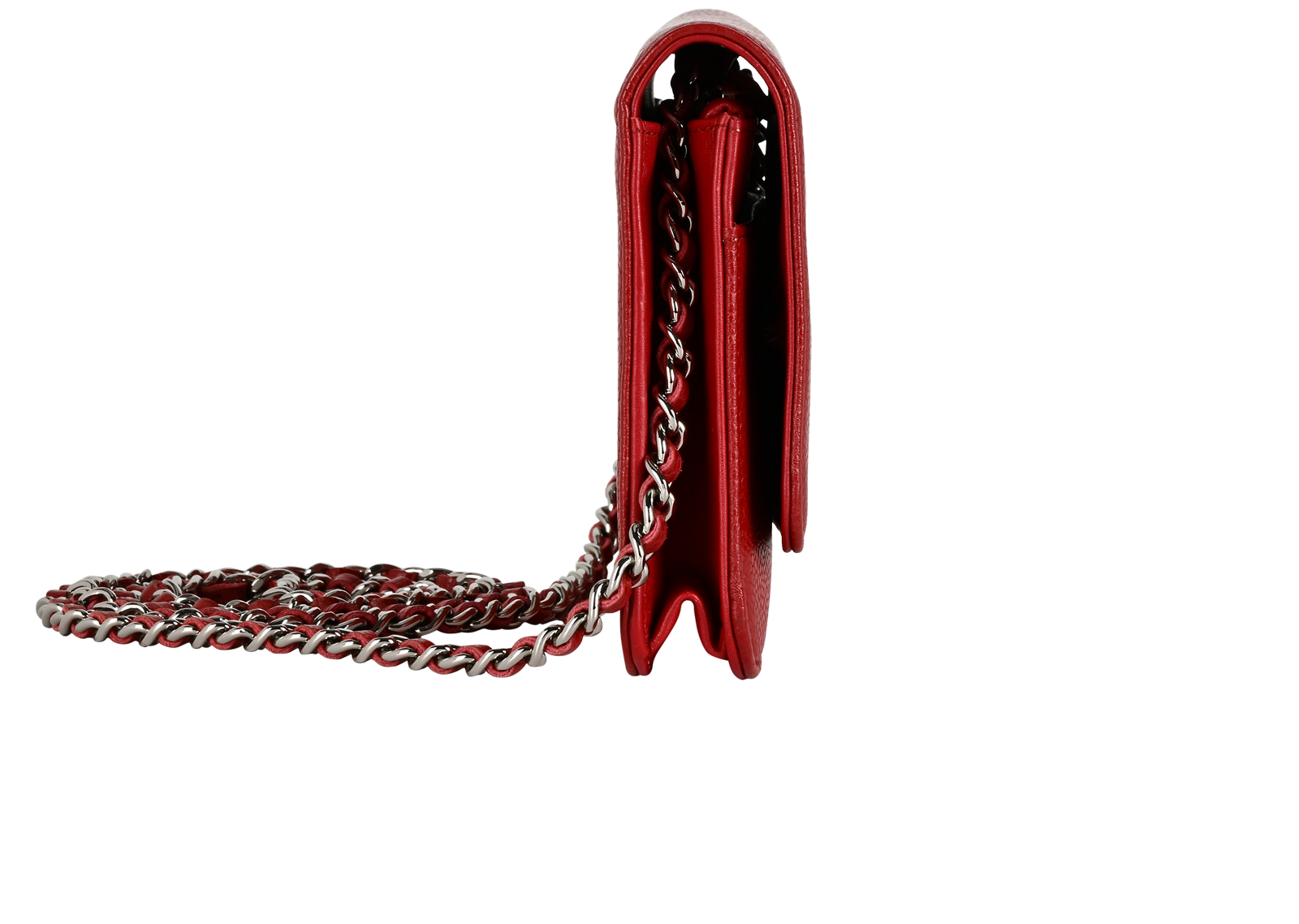 WOC, &pound;1,500, Handbags, Red, Caviar Leather, Side view